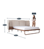 Capella King Size Bed with Nigth Stand in Beige & Natural Colour