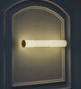 Capote Inbuild Led Wall Light In Brass Finish With White Alabaster