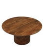 Capri Mango Wood Round Coffee Table in Tubbaq Finish Capri Mango Wood Round Coffee Table in Tubbaq Finish