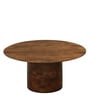 Capri Mango Wood Round Coffee Table in Tubbaq Finish Capri Mango Wood Round Coffee Table in Tubbaq Finish