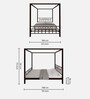 Capricorn Metal Poster Bed in Brown Colour