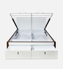 Capsule Premier King Size Bed in White Finish with Hydraulic Storage