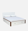 Capsule Premier King Size Bed in White Finish with Hydraulic Storage