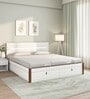Capsule Premier King Size Bed in White Finish with Hydraulic Storage