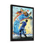 Captain Cool In Action Cricket Theme Framed Wall Hanging Poster For Home Decor