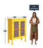 Cara Solid Wood Cabinet in Yellow Colour