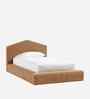 Caramel Arch Boucle Kids Toddler Bed With Hydraulic Storage In Brown Colour