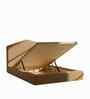 Caramel Arch Boucle Kids Toddler Bed With Hydraulic Storage In Brown Colour