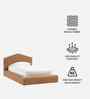 Caramel Arch Boucle Kids Twin Bed With Hydraulic Storage In Brown Colour