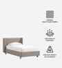 Caramel Arch Velvet Suede Kids Twin Bed With Box Storage In Grey Colour