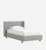 Caramel Arch Velvet Suede Kids Twin Bed With Box Storage In Ivory Colour