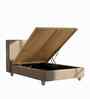 Caramel Arch Velvet Suede Kids Twin Bed With Hydraulic Storage In Grey Colour