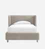 Caramel Arch Velvet Suede Kids Twin Bed With Hydraulic Storage In Grey Colour