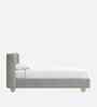 Caramel Arch Velvet Suede Kids Twin Bed With Hydraulic Storage In Ivory Colour