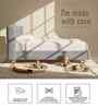 Caramel Arch Velvet Suede Kids Twin Bed With Hydraulic Storage In Ivory Colour