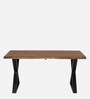 Caravan Solid Wood 6 Seater Dining Table in Walnut Finish