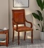 Carbis Leather Arm Chair In Brown Colour
