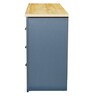 Carden Writing Table in Euro Oak & Aqua Blue Finish