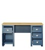 Carden Writing Table in Euro Oak & Aqua Blue Finish