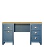 Carden Writing Table in Euro Oak & Aqua Blue Finish