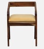 Clingen Sheesham Wood Arm Chair In Rustic Teak & Beige Colour