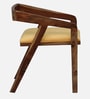 Clingen Sheesham Wood Arm Chair In Rustic Teak & Beige Colour