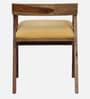 Clingen Sheesham Wood Arm Chair In Rustic Teak & Beige Colour