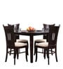 Cardiff Round Solid Wood 4 Seater Dining Set in Expresso Finish