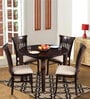 Cardiff Round Solid Wood 4 Seater Dining Set in Expresso Finish