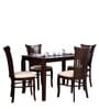 Cardiff Solid Wood 4 Seater Dining Set in Expresso Finish