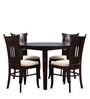 Cardiff Round Solid Wood 4 Seater Dining Set in Expresso Finish