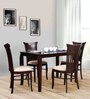 Cardiff Solid Wood 4 Seater Dining Set in Expresso Finish