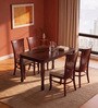 Cardiff Elite 4 Seater Solid Rubber Wood Rectangular Dining Table Dining Set
