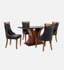 Cardinal 4 Seater Dining Set In Black Colour With Matte Finish Cardinal 4 Seater Dining Set In Black Colour With Matte Finish