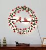 Cardinal Berry Wreath Multicolour Handmade Metal Wall Art