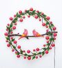 Cardinal Berry Wreath Multicolour Handmade Metal Wall Art