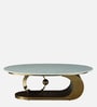 Carew Coffee Table In Golden Finish with Marble Top