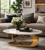 Carew Coffee Table In Golden Finish with Marble Top