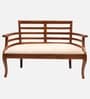 Carile Solid Wood Love Sofa In Teak Finish