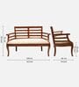 Carile Solid Wood Love Sofa In Teak Finish