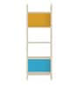 Carina Kids Bookshelf cum Display Unit in Light Wood grain Finish in Mango & Blue Colour
