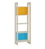 Carina Kids Bookshelf cum Display Unit in Light Wood grain Finish in Mango & Blue Colour