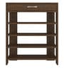 Carina Open Shoe Rack with Drawer in Tawny Cambric Finish