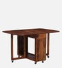 Carion Sheesham Wood 4 Seater Foldable Dining Set In Scratch Resistant Honey Oak Finish