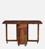 Carion Sheesham Wood 4 Seater Foldable Dining Set In Scratch Resistant Honey Oak Finish