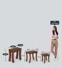 Carissa Solid Wood Nest of Tables in Natural Finish (Set Of 3)