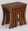 Carissa Solid Wood Nest of Tables in Natural Finish (Set Of 3)