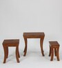 Carissa Solid Wood Nest of Tables in Natural Finish (Set Of 3)