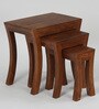 Carissa Solid Wood Nest of Tables in Natural Finish (Set Of 3)