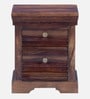 Carleson Sheesham Wood Bedside Table In Provincial Teak Finish With Drawers